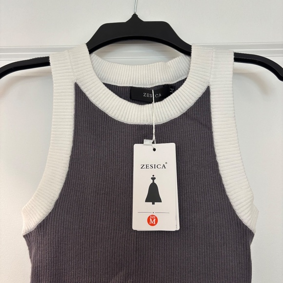 NWT ZESICA Womens Summer Sleeveless Tank Tops Ribbed High Neck Racerback Tank. - Picture 4 of 8